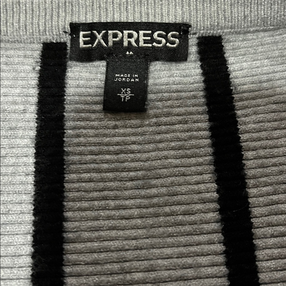 Express Gray and Black Ribbed Sweater - Picture 3 of 3